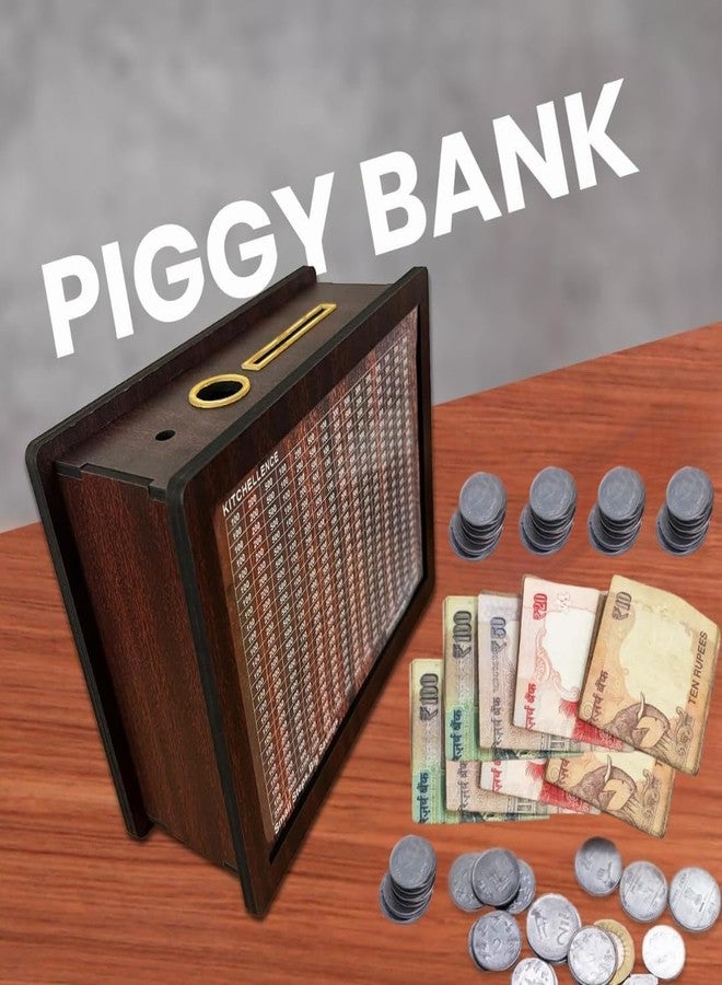 InfiSoul حصالة نقود خشبية من إنفي سول للأطفال والكبار، صندوق نقود بتصميم منحوت، صندوق توفير صغير، صندوق تبرعات، صندوق نقود خشبي، موفر للمال، حصالة نقود بأرقام - Image 4